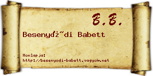 Besenyődi Babett névjegykártya